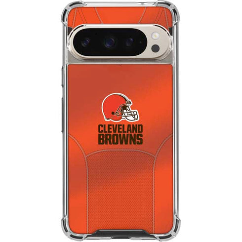 NFL Cleveland Browns Team Jersey Pixel 9/9 Pro Clear Case